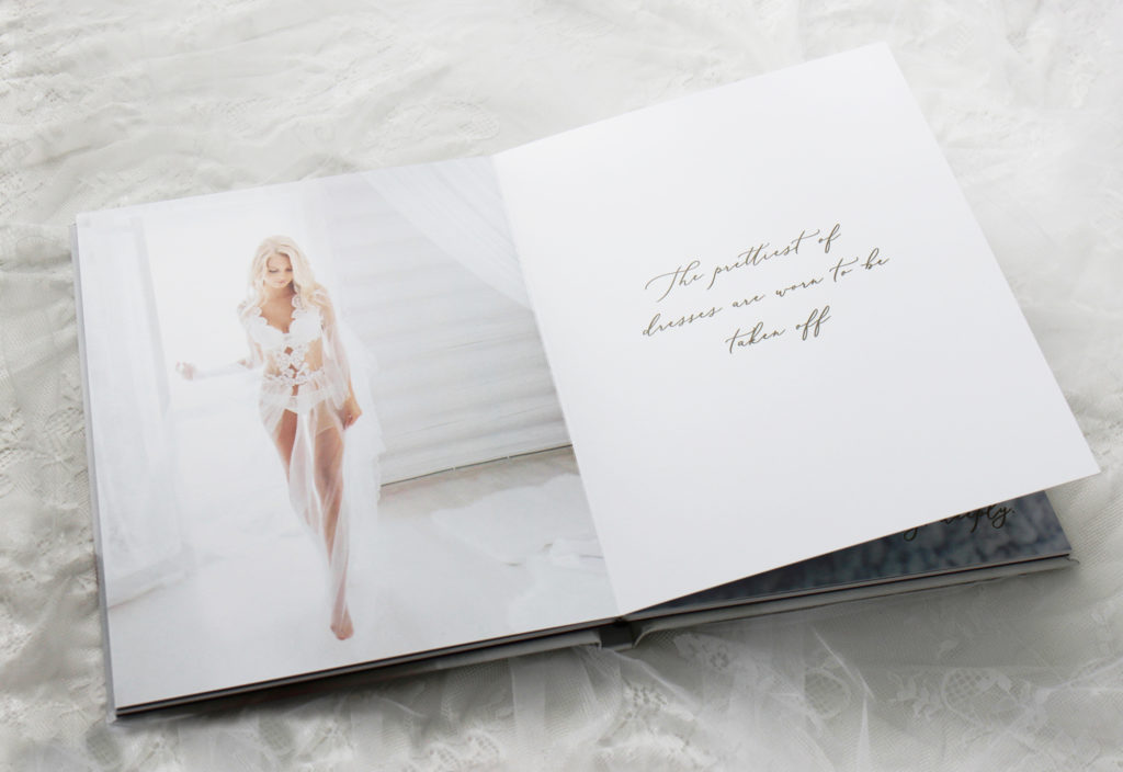 Bridal boudoir book for grooms gift