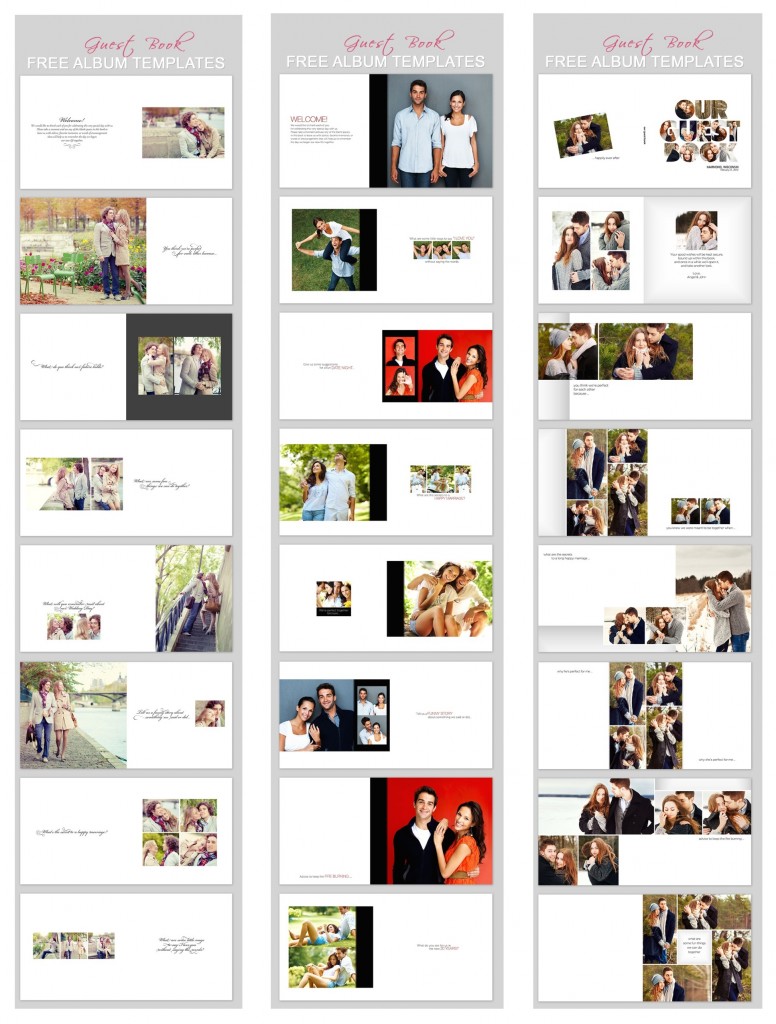 Free Wedding Guest Book Templates for Photo Book