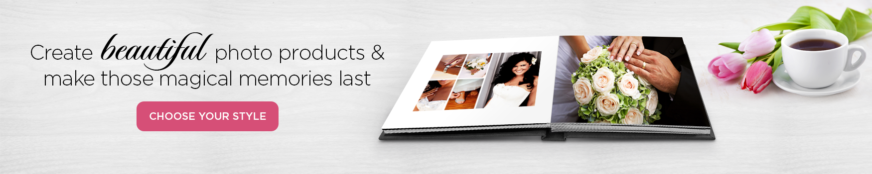DIY wedding albums with layflat panoramic pages
