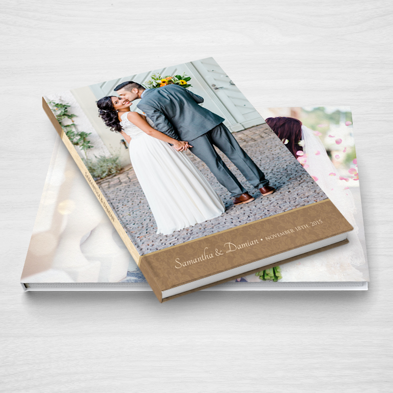 DIY wedding photo books with hard image warp cover