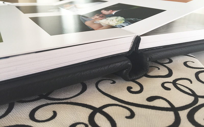 DIY wedding album with thick flush mount pages