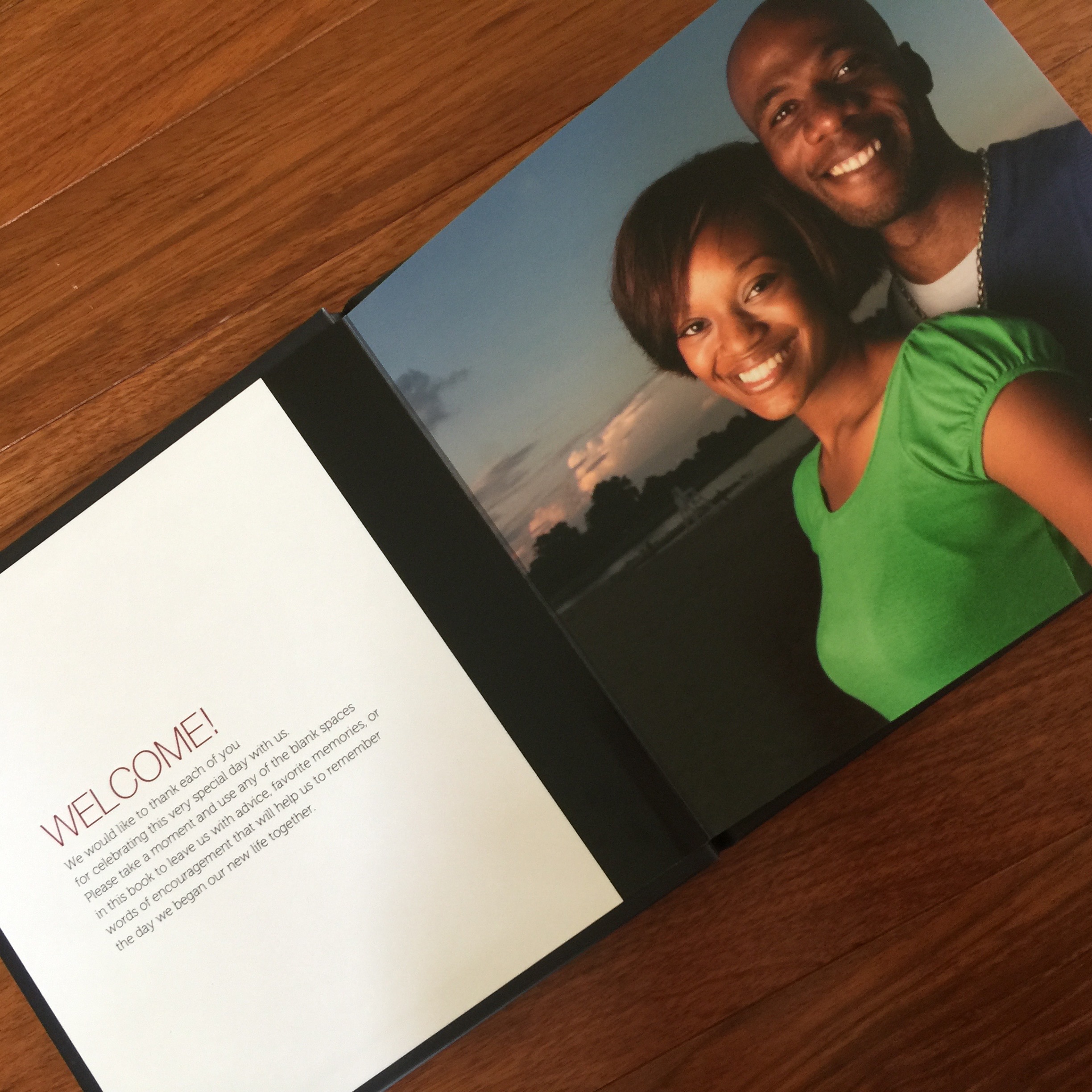 Sign in Guest Reception Book Featuring Engagement Photos