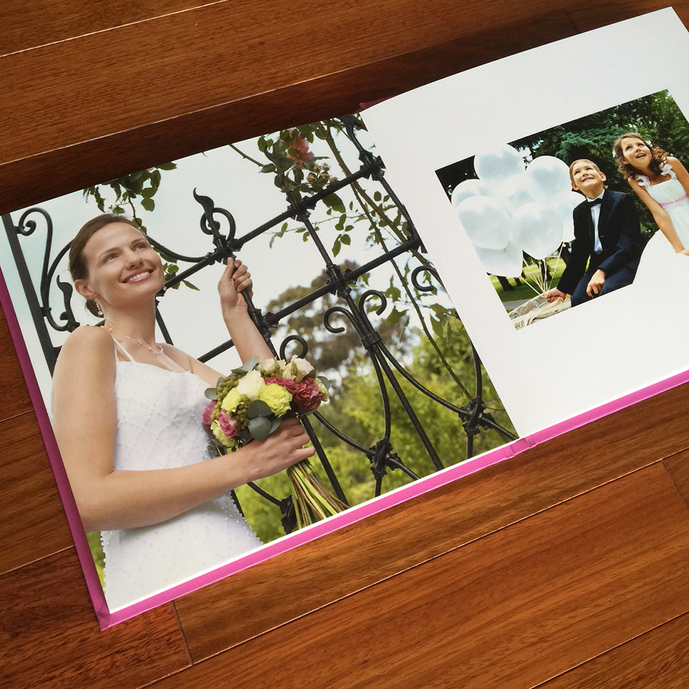 Wedding Photo Book With Pink Linen Cover