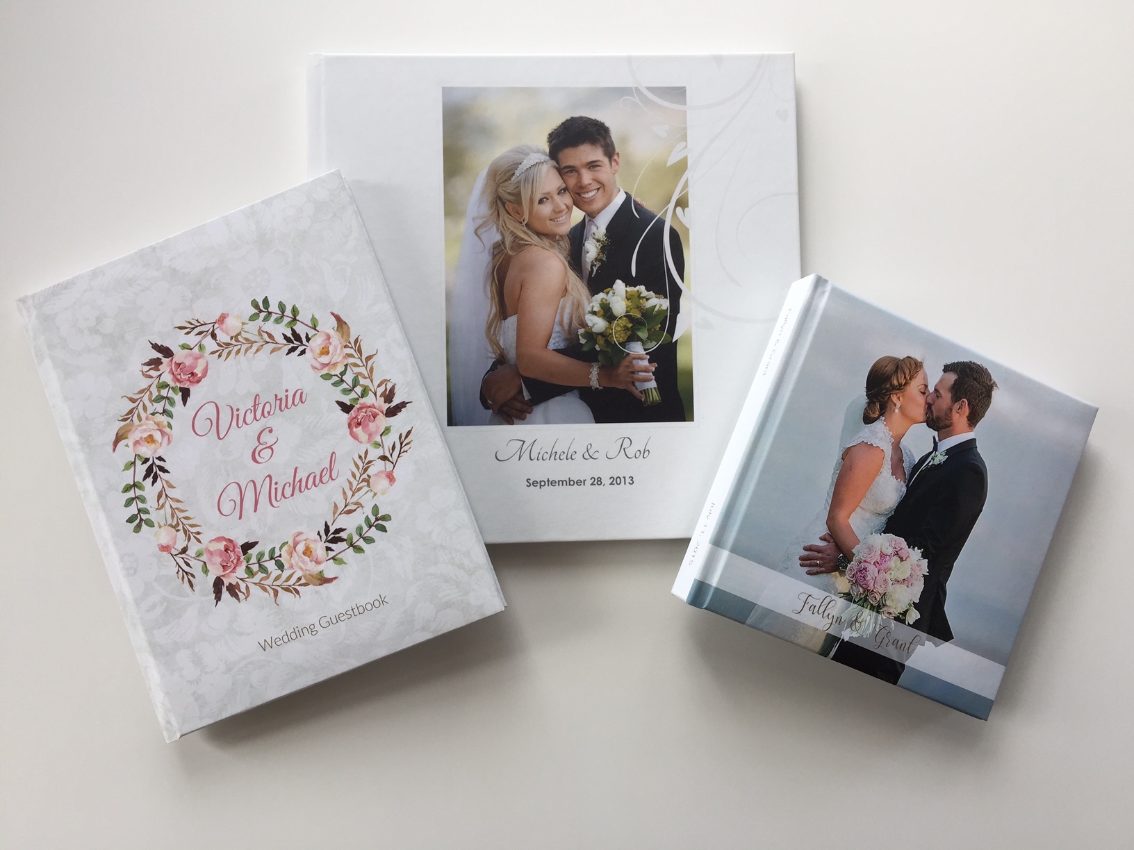 Photo Image warp covers for wedding albums and guest books