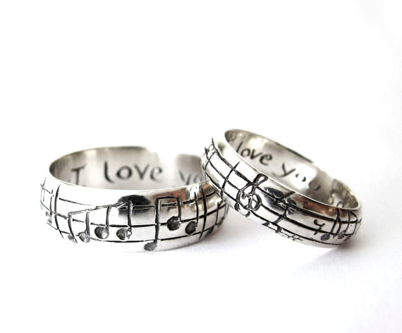 Musical Note Wedding Band