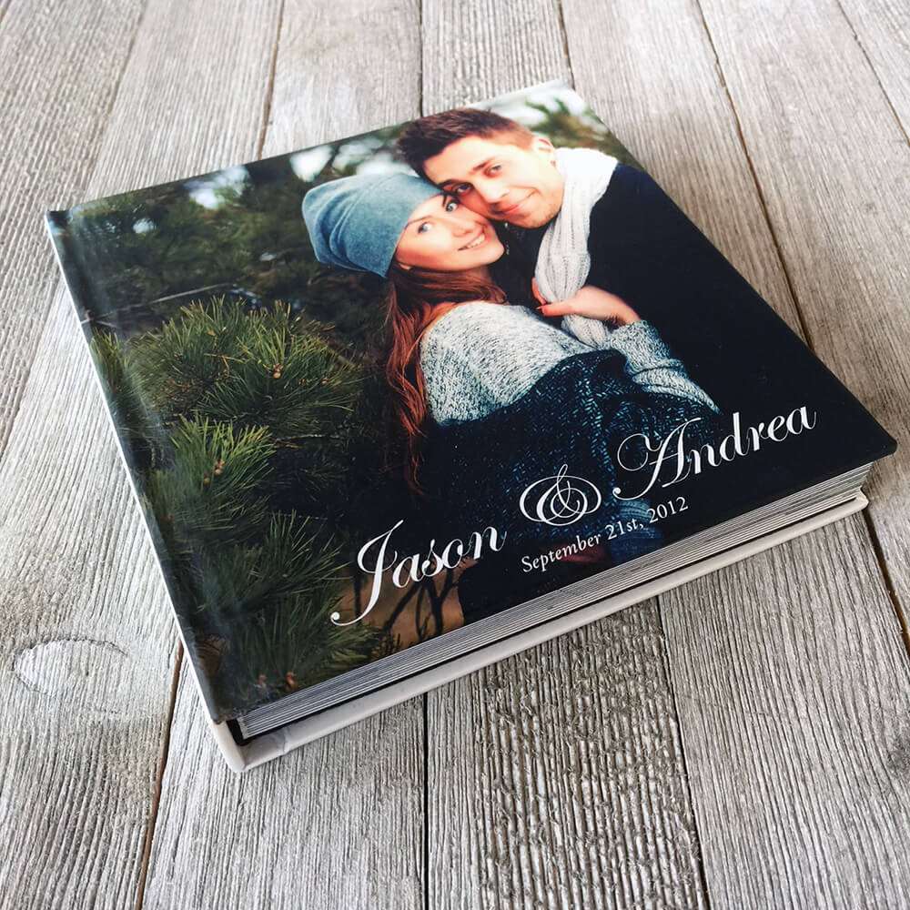 Photo cover on a layflat album- guest book for wedding reception.