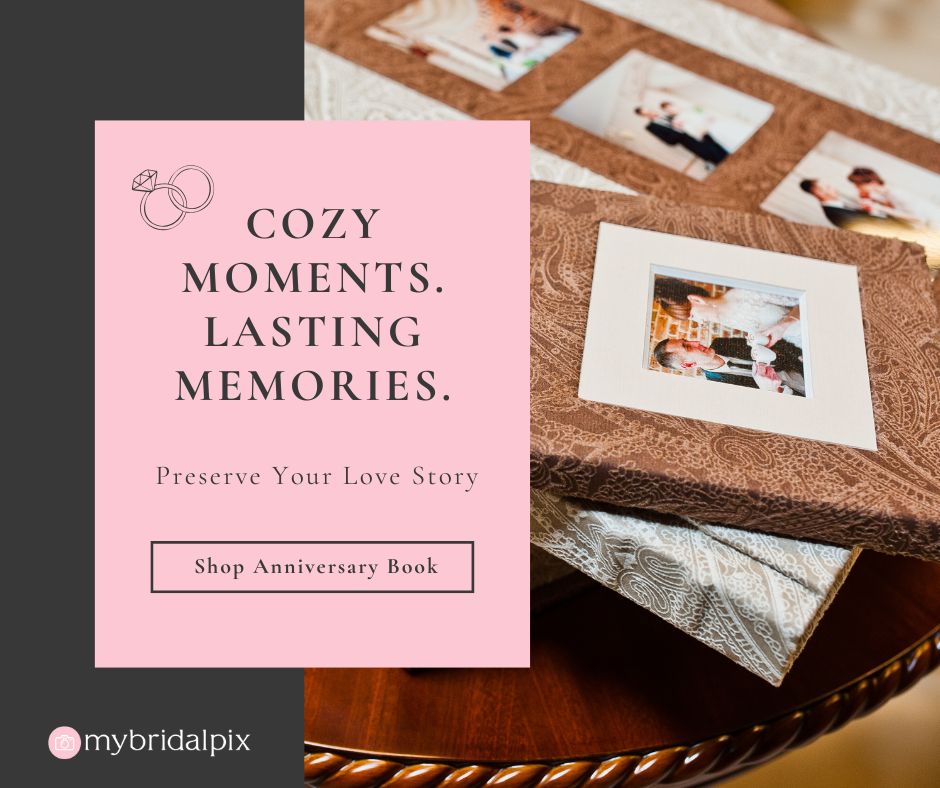 Cozy up and relive your special day with a custom anniversary photo album. Preserve your precious wedding memories with a beautifully crafted album. Shop now and cherish your love story forever. #anniversarygift #weddingalbum #photoalbum #memorabilia